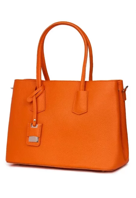Дамска чанта от естествена кожа Valentina orange