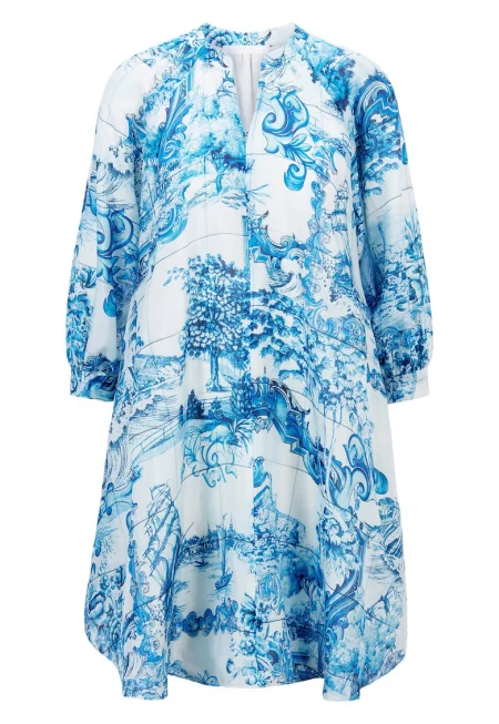 Дамска лятна рокля  50454550 - Коприна - 34 EU - Синя