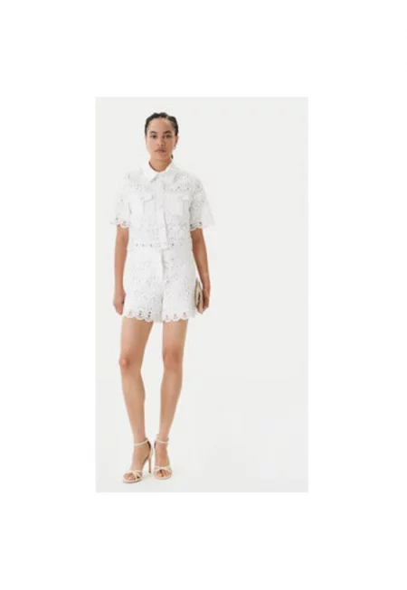 Дамска риза  251-CREAM - Полиестер - Бял