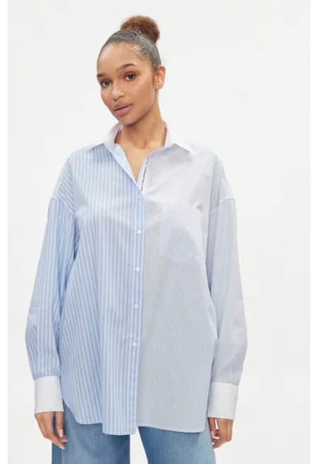 Дамска риза -  303878108 - Памук - Син - Син