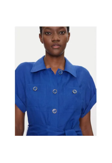 Дамска риза  542264 - Лен - Син - Син