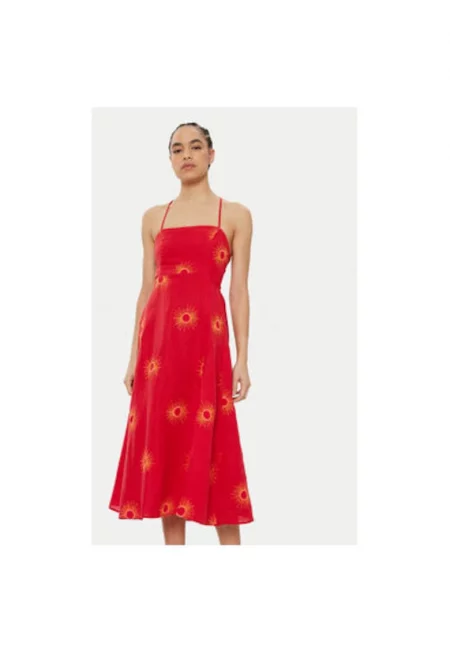 Дамска рокля -  305166609 - Лен - Червен