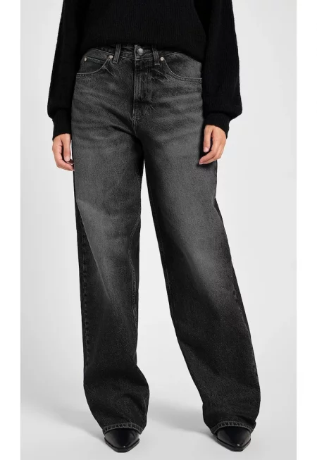 Дамски дънки -  Памук - Черен - Slim fit - Висока талия - - Черен