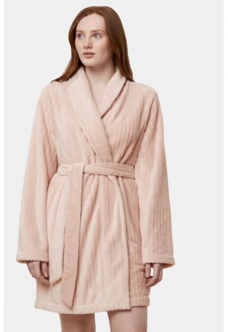 Дамски халат -  303303228 - Полиестер - Розов - Розово