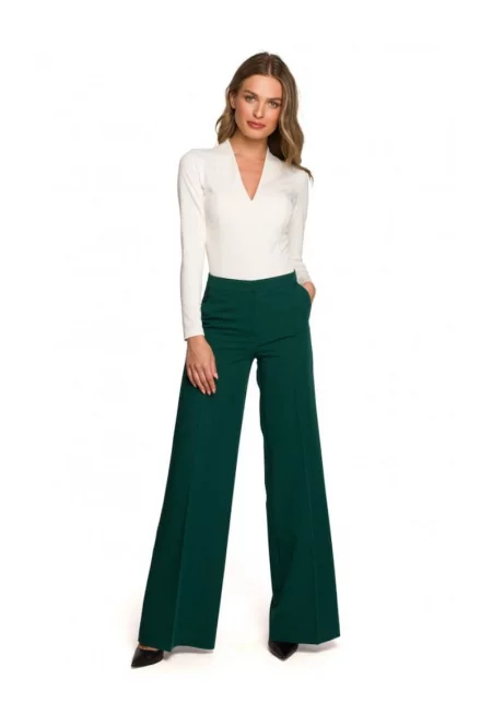 Дамски панталон -  Полиестер/Вискоза - Тъмнозелен.