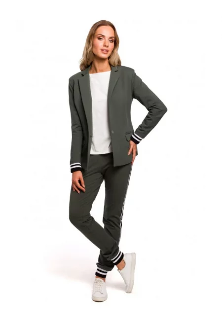 Дамско яке -  Памук/Еластан - Военно зелено1