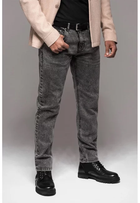 Дънки със средна талия - Tъмносив