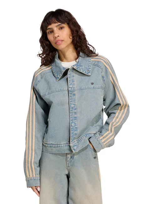 Дънково яке Premium Essentials - Прашно синьо/Светло бежово