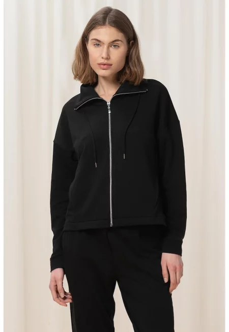 Домашен суитшърт с цип - Черен