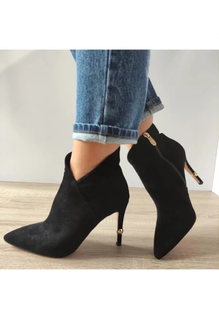 Елегантни дамски боти  Mh003-2338 Black Velvet - Черно кадифе