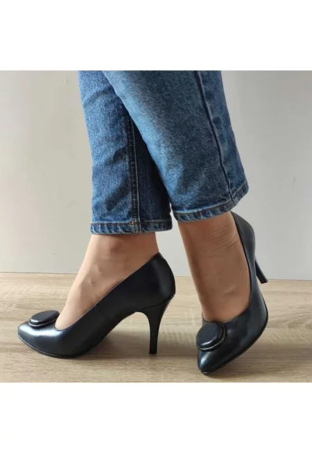 Елегантни дамски обувки  40216 Navy Blue - Navy Blue