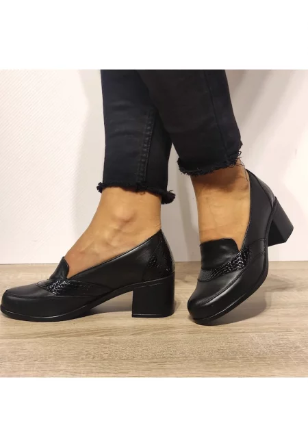 Ежедневни дамски обувки  125394 Black + Croco - Черни