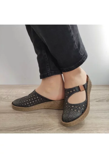 Ежедневни дамски сабо  6410-1 Черни - Черно - Черен