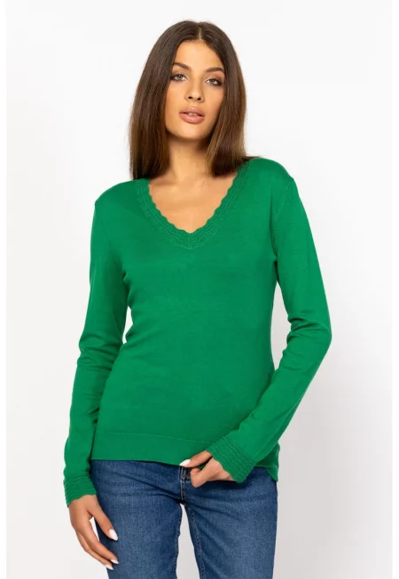 Фино плетен слим пуловер Hofli с шпиц