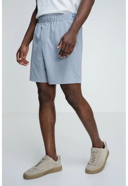 Фитнес бермуди с лого - Бледо синьо