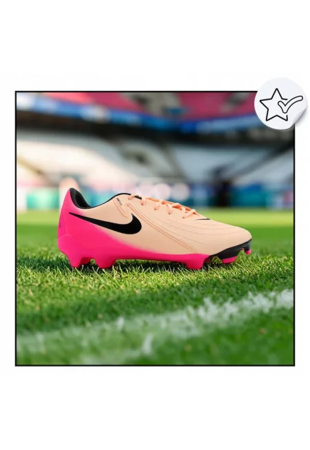 Футболни обувки -  Phantom Gx Ii Academy - Мека кожа с материал Nikeskidwqfwqn - От формована пластмаса с профил Nike Cyclone 360 - Омекотена подметка  ...