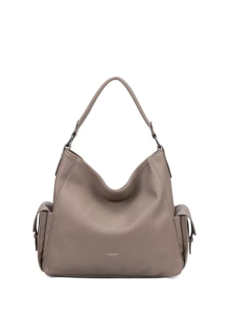Хобо чанта Eloria Ultra от еко кожа - Сиво-кафяв