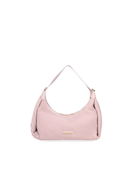 Хобо чанта от еко кожа - Бледо розово