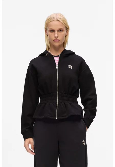 Худи от органичен памук с еластична талия