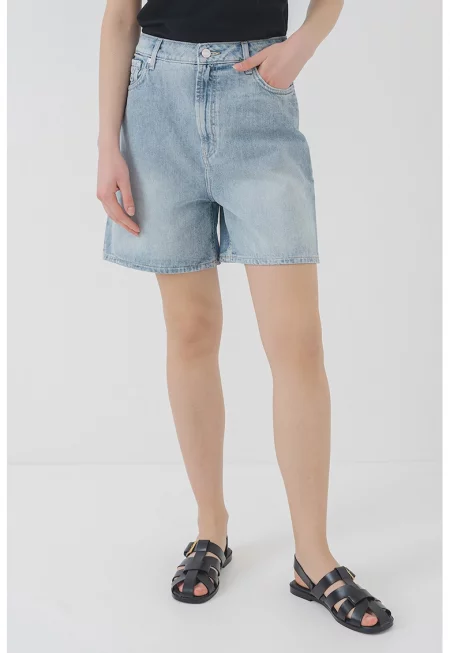 Къс панталон Gelita с висока талия - Светлосин