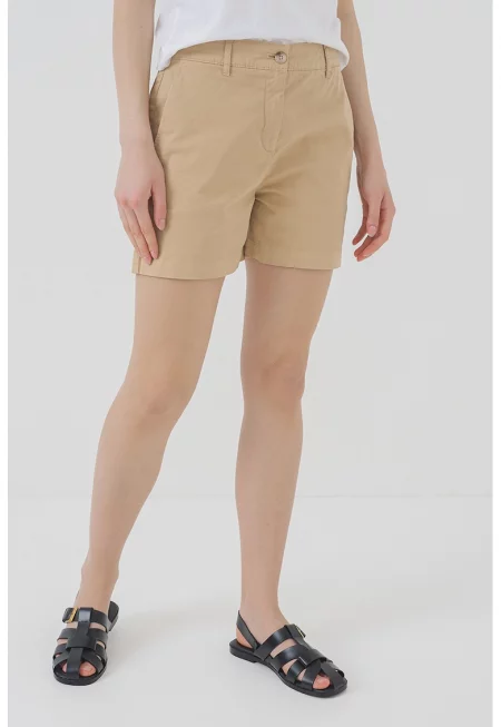 Къс панталон Haleyli с висока талия - Камел