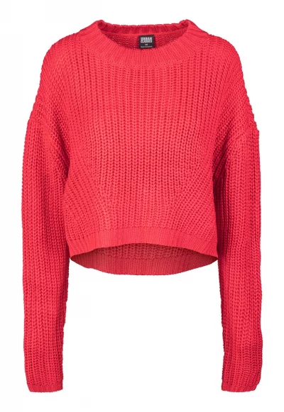 Къс пуловер с паднали ръкави