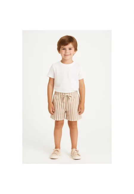 Къс раиран панталон с връзка