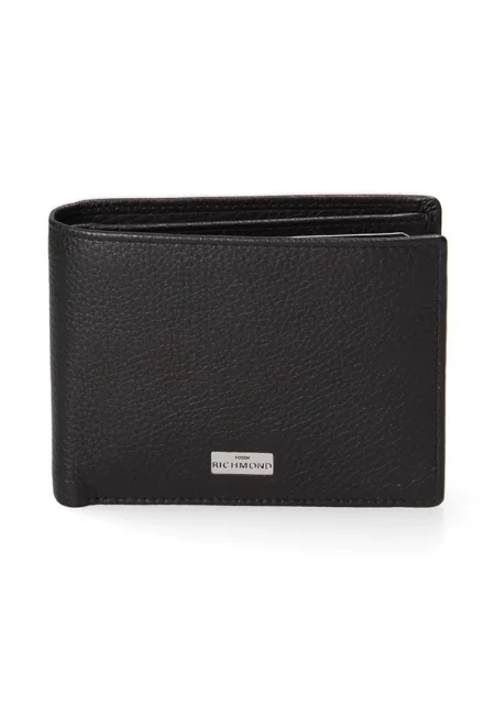 Кожен портфейл с двойно прегъване - Черен