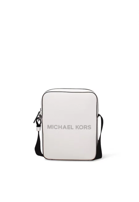 Кожена чанта през рамо Erevan Prime с лого - Бял