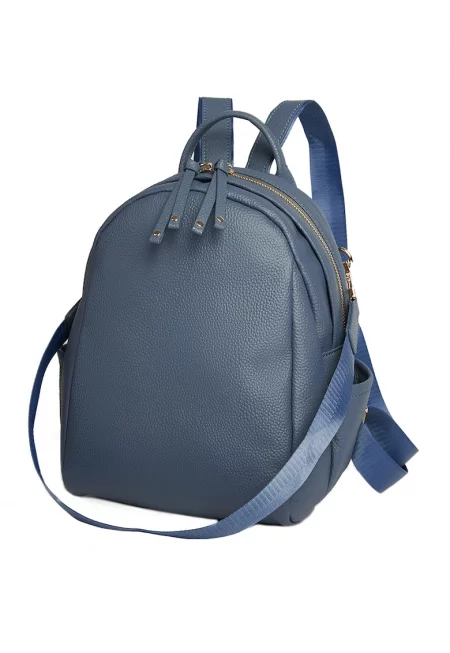 Кожена овална раница Sadley - Прашно синьо