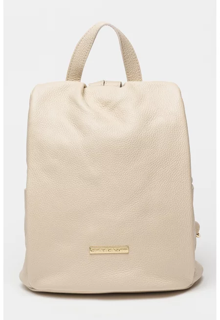 Кожена раница с отделяща се презрамка - Светло бежово