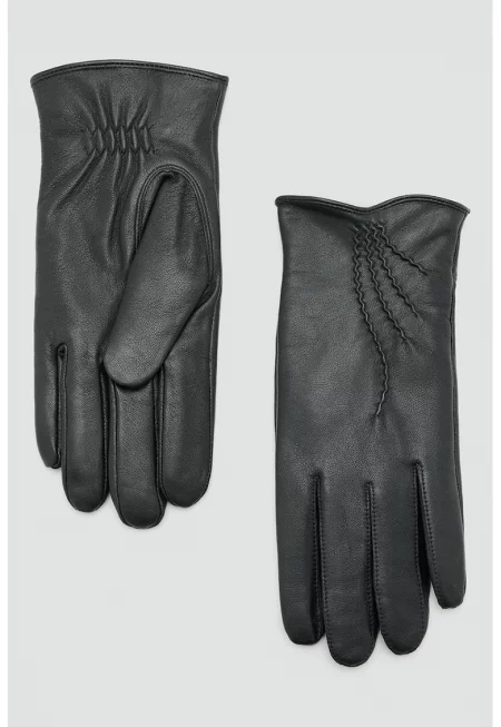 Кожени ръкавици с вата от еко пух