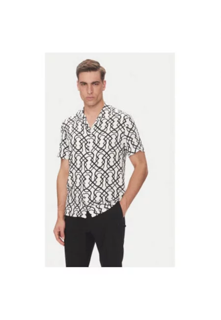 Мъжка риза  B3 76002.3720 - Вискоза - Бяла/Черна