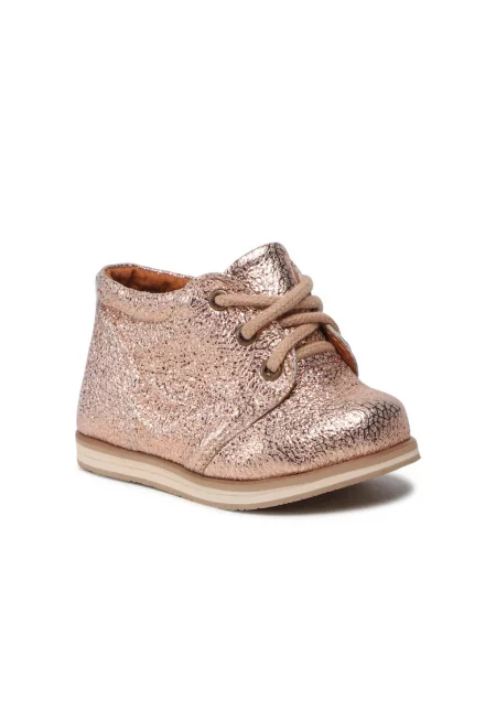 Момичешки обувки -  Естествена кожа - Златен - Златист