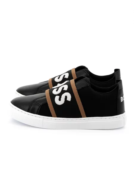 Обувки с лесно обуване с лого - Черен/Кафяв