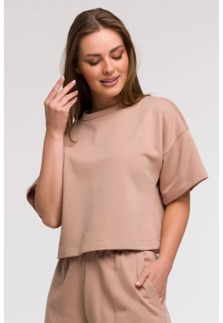 Оувърсайз блуза с къс ръкав -