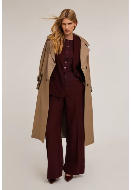 Панталон с широк крачол - Коняк кафяв