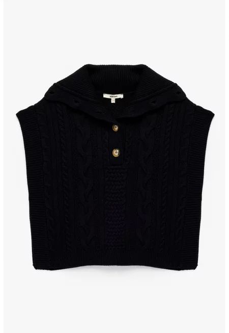 Плетен елек с копчета