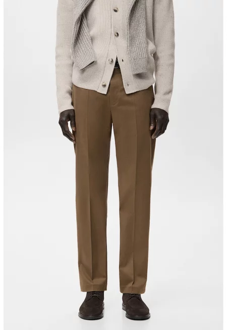 Прав панталон с ръб - Карамел