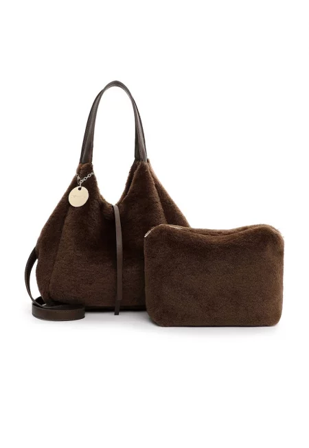 Пухена чанта за рамо с отделящ се несесер