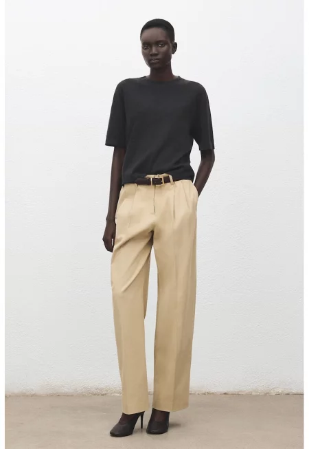 Пуловер от памук и вълна - Tъмносив