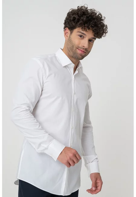 Риза Kenno с дълги ръкави - Бял