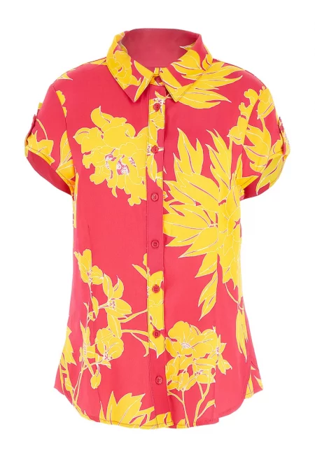 Риза от вискоза с флорален принт
