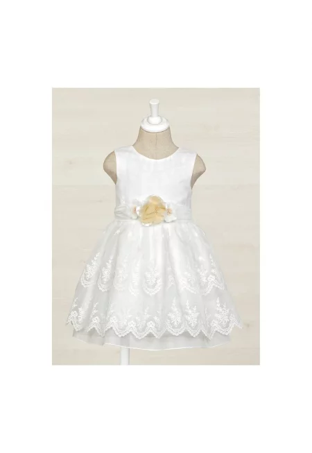 Рокля за момиче -  302199532 - Полиестер - Бяла - Бял