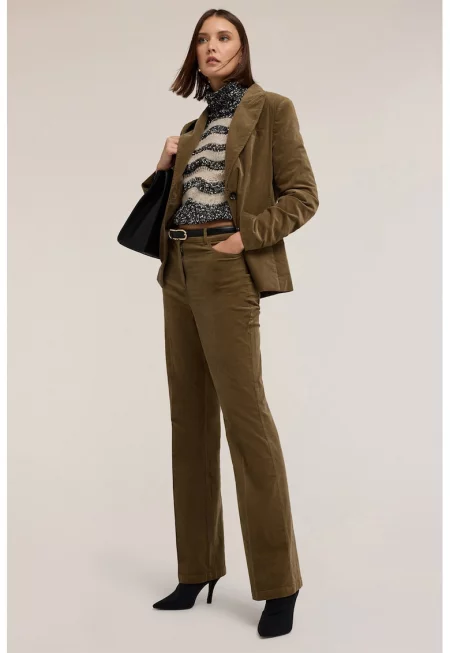 Сако с джобове с капаче - Тъмно каки