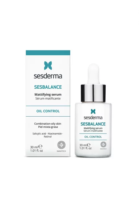 Серум  SESBALANCE матиращ за комбинирана и мазна кожа - С действие за намаляване на себума и несъвършенствата - Флуидна текстура - Бързо ...