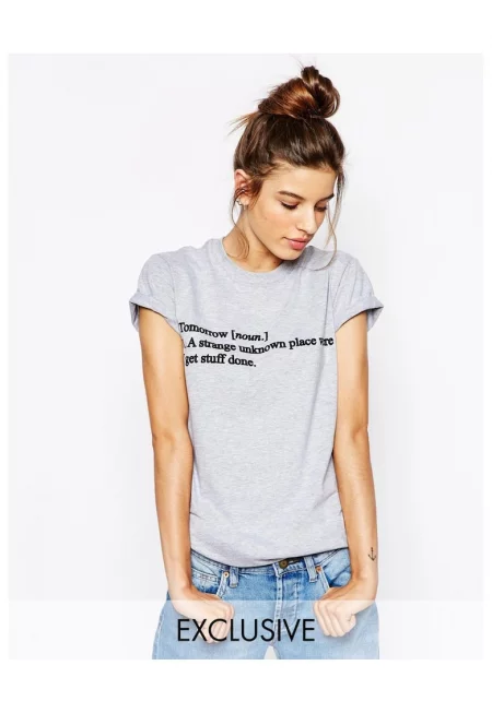 Сива дамска тениска - Tomorrow