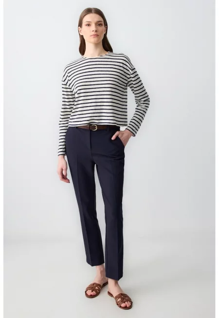 Скъсен официален панталон - Тъмносин