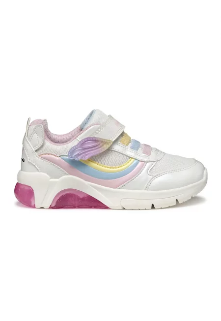 Спортни обувки с мрежа и велкро - Пастелносин/Пастелнорозов/Мръснобял