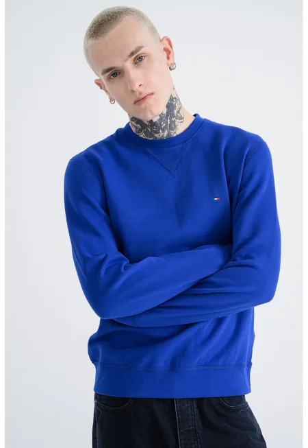 Суитшърт с памук - Тъмносин